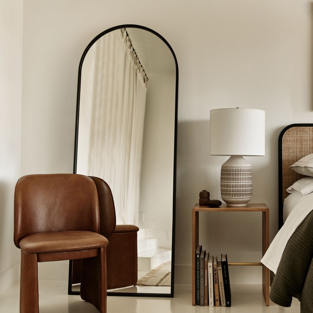 NEW West Elm Full Length Arched Black Framed Boho Floor / Wall Mirror 65" x 24" - Picture 2 of 12